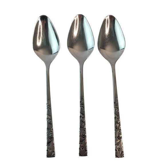 1847 Rogers Bros Navaho Stainless Steel Flatware Forks Spoons Lot of 8 - Picture 4 of 11